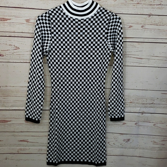 ASOS Dresses & Skirts - ASOS♡Acrylic♡Checkerboard♡Open Back♡Hi-Neck♡Mini
